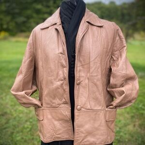 Vintage Leather Jacket slight pink tone